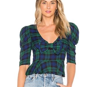 Majorelle Plaid Chcek Blouse